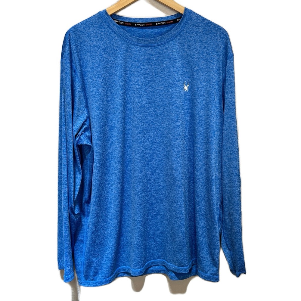 Spyder Rashguard Swim Breathable Quick‎ Dry Long Sleeve Blue Shirt Men’s XL
